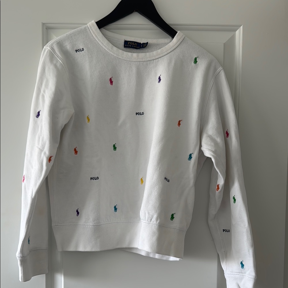 Polo by Ralph Lauren Red and White Crew Neck Sweater